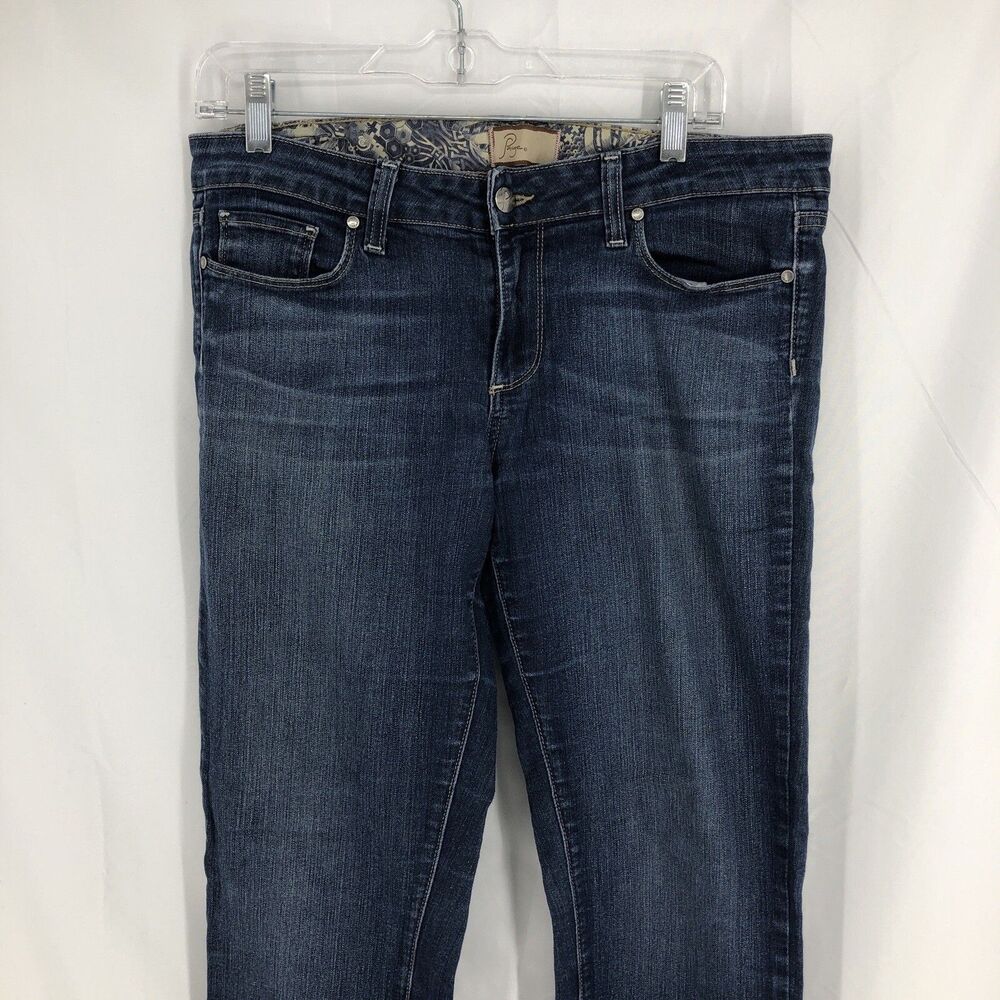 Paige Peg Straight Mid Rise Denim Blue Jeans PST184 31 (34x31) USA